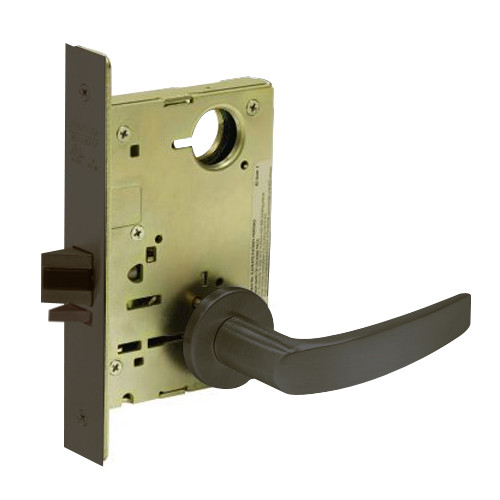 8213-LNB-10B Sargent 8200 Series Communication or Exit Mortise Lock with LNB Lever Trim in Oil Rubbed Bronze