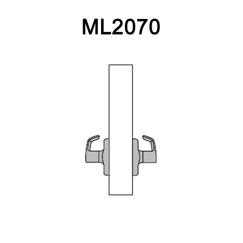 ML2070-LWA-618 Corbin Russwin ML2000 Series Mortise Full Dummy Locksets with Lustra Lever in Bright Nickel