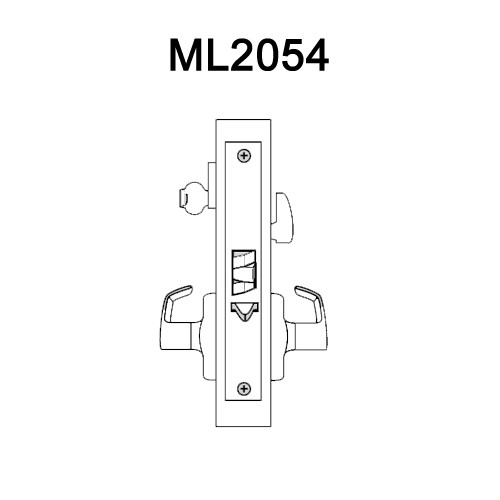 ML2054-LWA-606 Corbin Russwin ML2000 Series Mortise Entrance Locksets with Lustra Lever in Satin Brass