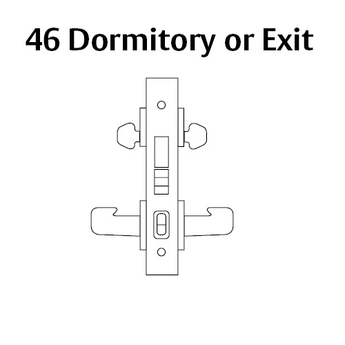 LC-8246-LNE-32D Sargent 8200 Series Dormitory or Exit Mortise Lock with LNE Lever Trim Less Cylinder in Satin Stainless Steel