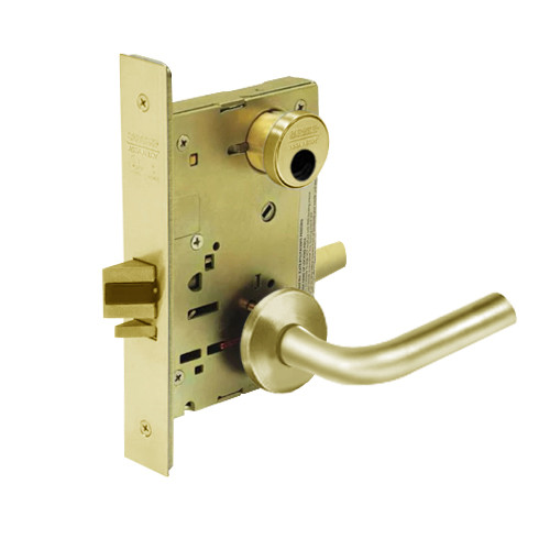 LC-8237-LNW-03 Sargent 8200 Series Classroom Mortise Lock with LNW Lever Trim Less Cylinder in Bright Brass LC-8237-LNW-03 Sargent 8200 Series Classroom Mortise Lock with LNW Lever Trim Less Cylinder in Bright Brass