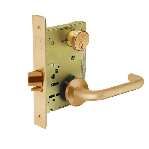 8236-LNJ-10 Sargent 8200 Series Closet Mortise Lock with LNJ Lever Trim in Satin Bronze