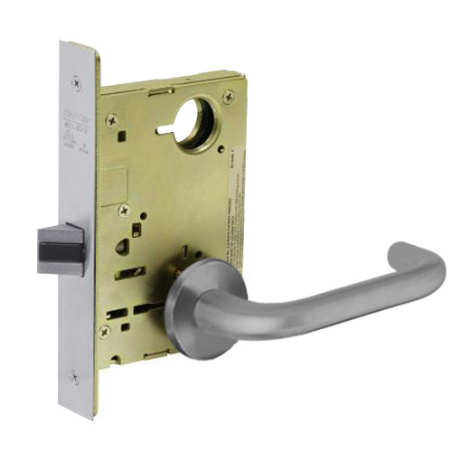 8215-LNJ-26D Sargent 8200 Series Passage or Closet Mortise Lock with LNJ Lever Trim in Satin Chrome