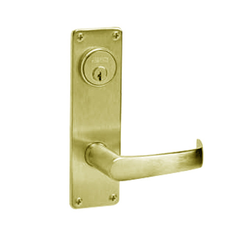ML2053-NSN-605 Corbin Russwin ML2000 Series Mortise Entrance Locksets with Newport Lever in Bright Brass