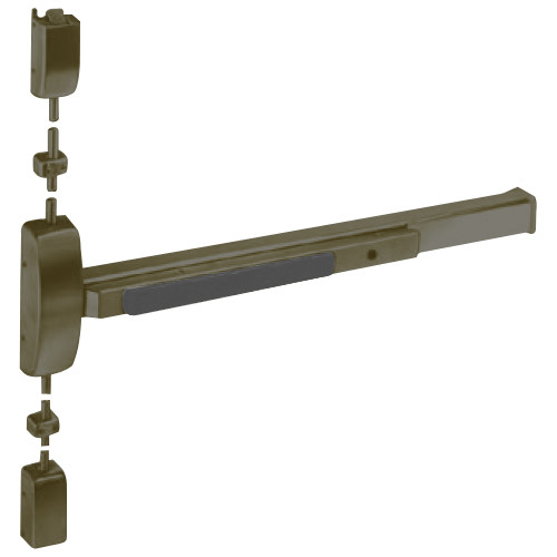 8710E-RHR-10B Sargent 80 Series Exit Only Surface Vertical Rod Exit Device in Oil Rubbed Bronze