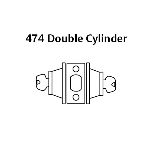 28-474-26D Sargent 470 Series Double Cylinder Auxiliary Deadbolt Lock in Satin Chrome