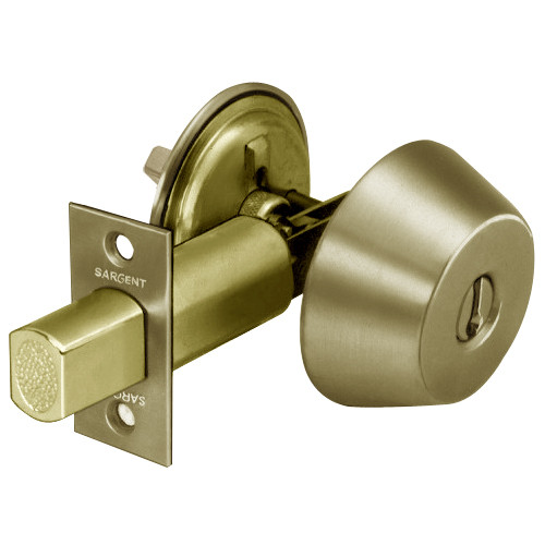 485-04 Sargent 480 Series Single Cylinder Auxiliary Deadbolt Lock with Thumbturn in Satin Brass