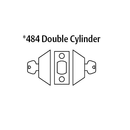 28-484-26D Sargent 480 Series Double Cylinder Auxiliary Deadbolt Lock in Satin Chrome