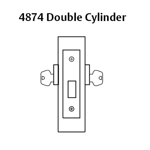4874-26D Sargent 4870 Series Double Cylinder Mortise Deadlock in Satin Chrome
