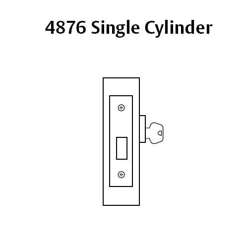 4876-32 Sargent 4870 Series Single Cylinder Mortise Deadlock in Bright Stainless Steel
