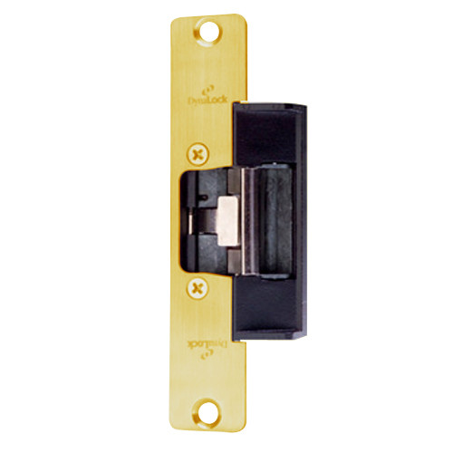 1605L-US3 DynaLock 1600 Series Electric Strike for Low Profile in Bright Brass