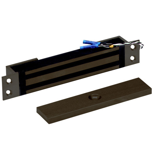 2600-MB-US10B DynaLock 2600 Series 650 LBs Single Mortise Mini Electromagnetic Lock with Mounting Brackets in Oil Rubbed Bronze