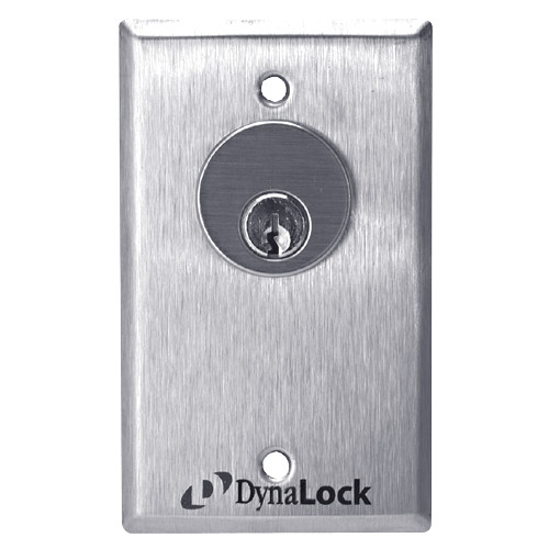 7021-US26-CYL DynaLock 7000 Series Keyswitches Maintained 1 Double Pole Double Throw with Mortise Cylinder in Bright Chrome