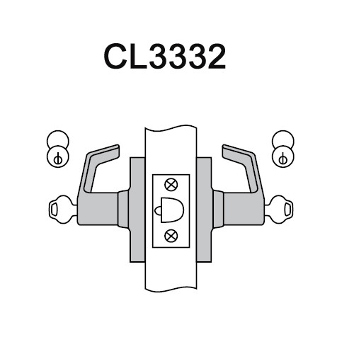 CL3332-AZD-613 Corbin CL3300 Series Extra Heavy Duty Institution Cylindrical Locksets with Armstrong Lever in Oil Rubbed Bronze