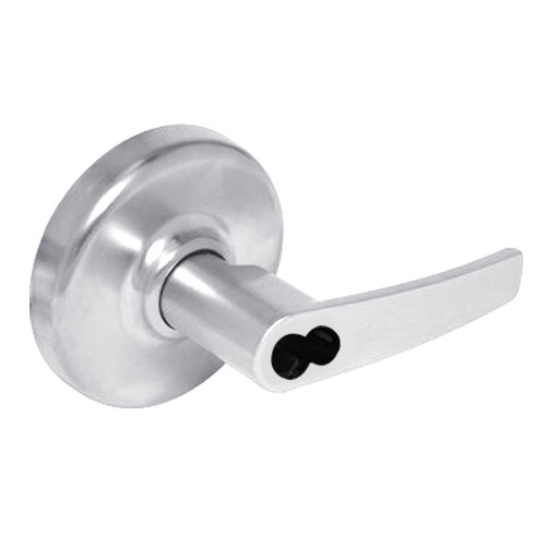 CL3372-AZD-625-CL6 Corbin CL3300 Series IC 6-Pin Less Core Extra Heavy Duty Public Toilet Cylindrical Locksets with Armstrong Lever in Bright Chrome Finish