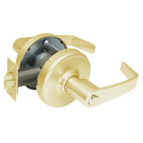 CL3340-NZD-605 Corbin CL3300 Series Extra Heavy Duty Patio Cylindrical Locksets with Newport Lever in Bright Brass Finish