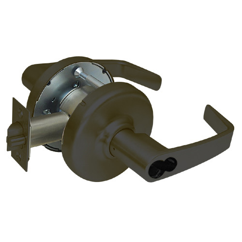CL3361-NZD-613-CL6 Corbin CL3300 Series IC 6-Pin Less Core Extra Heavy Duty Entry or Office Cylindrical Locksets with Newport Lever in Oil Rubbed Bronze Finish