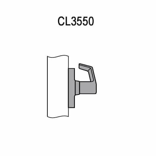 CL3550-PZD-612 Corbin CL3500 Series Heavy Duty Half Dummy Cylindrical Locksets with Princeton Lever in Satin Bronze