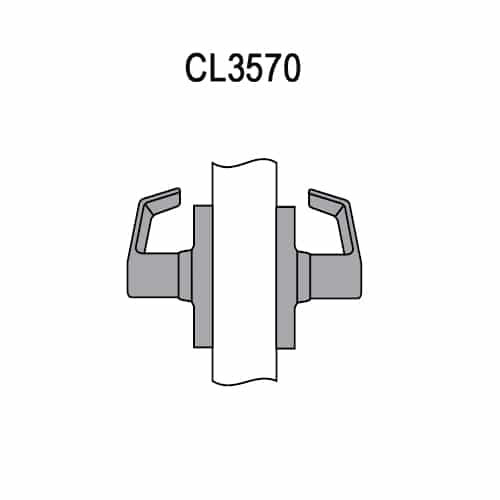 CL3570-PZD-613 Corbin CL3500 Series Heavy Duty Full Dummy Cylindrical Locksets with Princeton Lever in Oil Rubbed Bronze