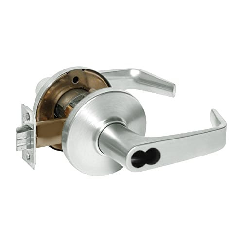 9K37C15DSTK618 Best 9K Series Corridor Cylindrical Lever Locks with Contour Angle with Return Lever Design Accept 7 Pin Best Core in Bright Nickel