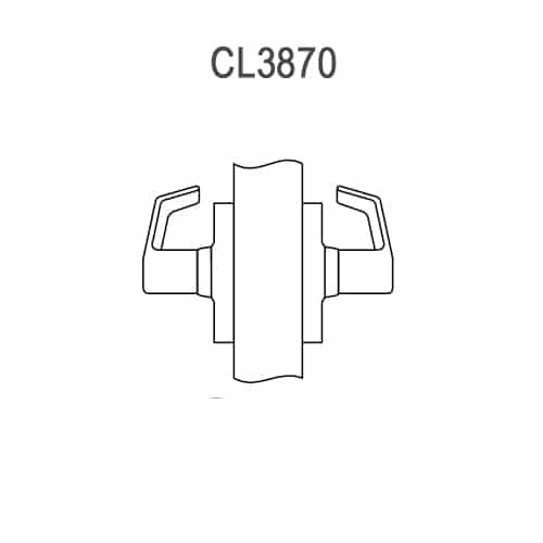 CL3870-NZD-618 Corbin CL3800 Series Standard-Duty Full Dummy Cylindrical Locksets with Newport Lever in Bright Nickel Plated