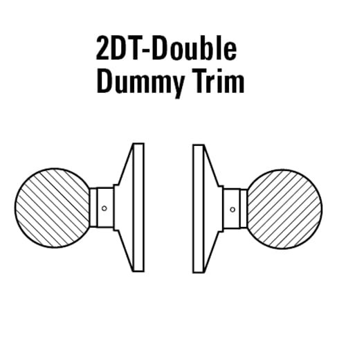 6K-02DT4D-611 Best 6K Series Double Dummy Trim Medium Duty Cylindrical Knob Locks with Round Style in Bright Bronze