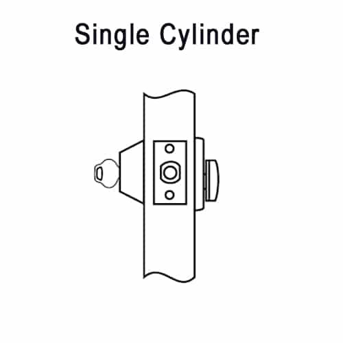 DL2213-606-CL7 Corbin DL2200 Series IC 7-Pin Less Core Cylindrical Deadlocks with Single Cylinder in Satin Brass