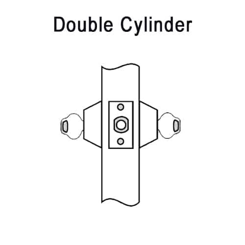 DL3212-606-CL6 Corbin DL3200 Series IC 6-Pin Less Core Cylindrical Deadlocks with Double Cylinder in Satin Brass
