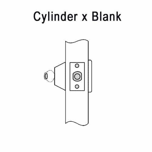 DL3211-605-CL6 Corbin DL3200 Series IC 6-Pin Less Core Cylindrical Deadlocks with Single Cylinder w/ Blank Plate in Bright Brass