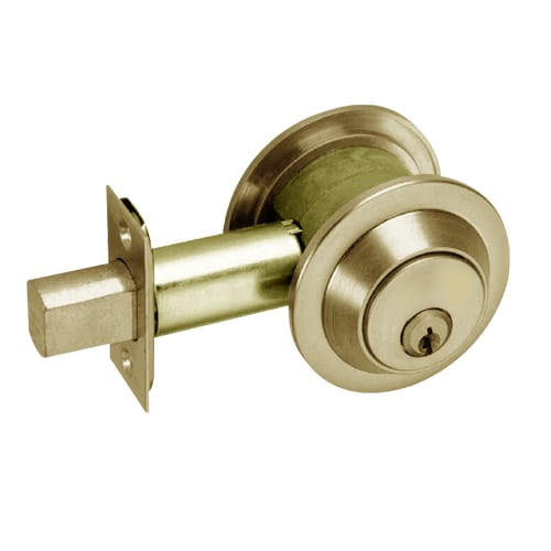 DL3012-606 Corbin DL3000 Series Cylindrical Deadlocks with Double Cylinder in Satin Brass Finish
