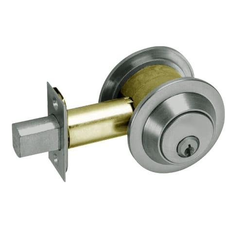 DL3011-619 Corbin DL3000 Series Cylindrical Deadlocks with Single Cylinder w/ Blank Plate in Satin Nickel Finish