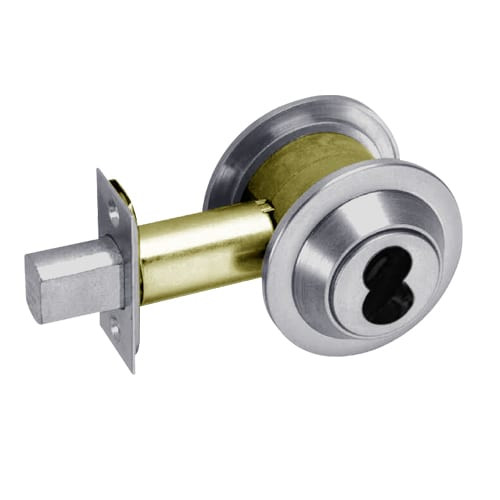 DL3013-626-CL6 Corbin DL3000 Series IC 6-Pin Less Core Cylindrical Deadlocks with Single Cylinder in Satin Chrome Finish
