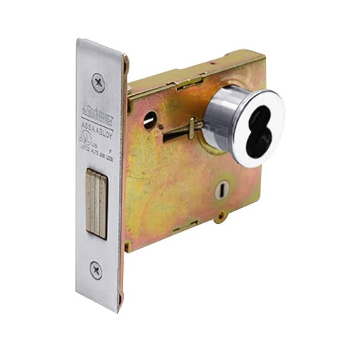 DL4113-625-CL6 Corbin DL4100 Series IC 6-Pin Less Core Mortise Deadlocks with Single Cylinder in Bright Chrome Finish