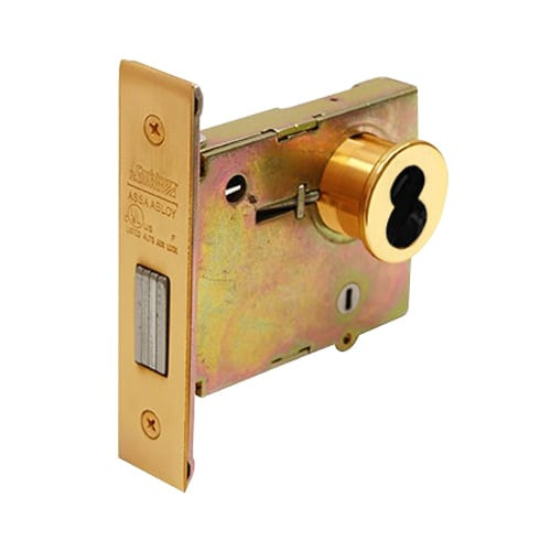 DL4111-612-CL6 Corbin DL4100 Series IC 6-Pin Less Core Mortise Deadlocks with Single Cylinder w/ Blank Plate in Satin Bronze Finish