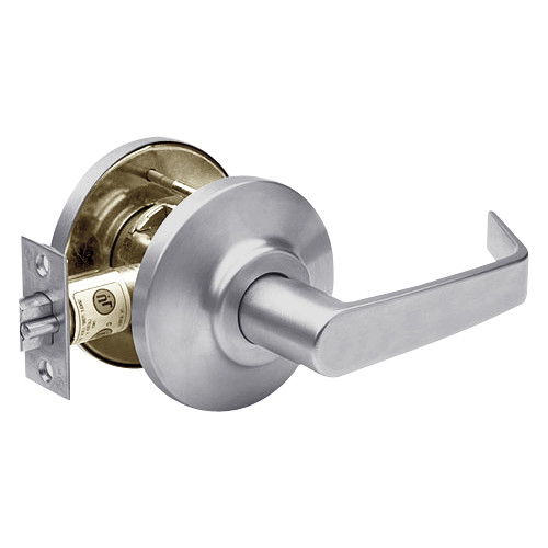 7KC20Y15DSTK626 Best 7KC Series Exit Medium Duty Cylindrical Lever Locks with Contour Angle Return Design in Satin Chrome