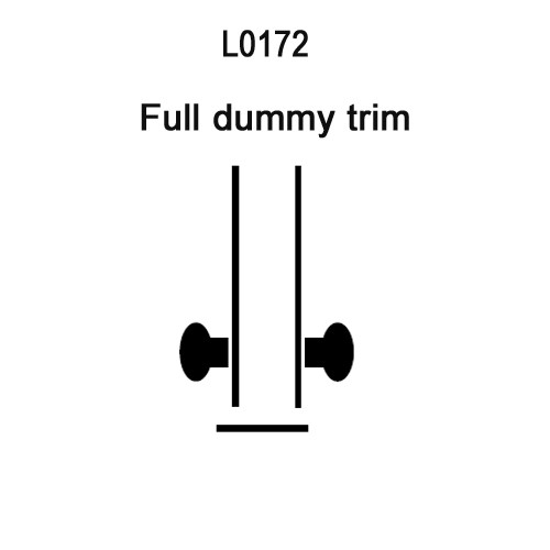 L0172-01A-605 Schlage L Series Double Dummy Trim Commercial Mortise Lock with 01 Cast Lever Design in Bright Brass