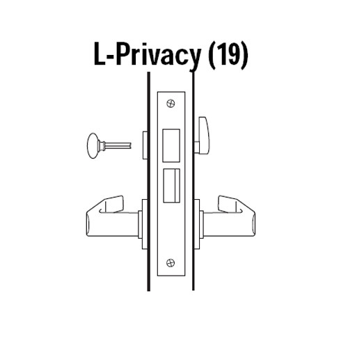 45H0L3H605 Best 40H Series Privacy with Deadbolt Heavy Duty Mortise Lever Lock with Solid Tube Return Style in Bright Brass