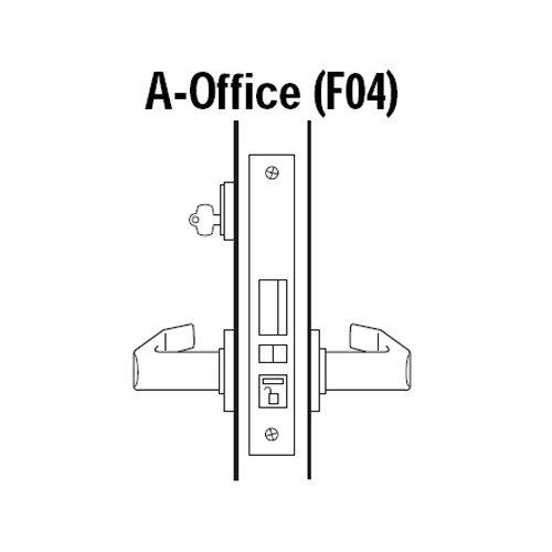 45H7A15H618 Best 40H Series Office without Deadbolt Heavy Duty Mortise Lever Lock with Contour with Angle Return Style in Bright Nickel
