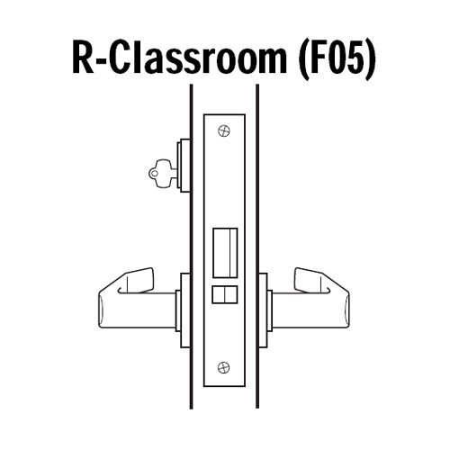 45H7R3H625 Best 40H Series Classroom Heavy Duty Mortise Lever Lock with Solid Tube Return Style in Bright Chrome