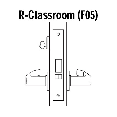45H7R3R625 Best 40H Series Classroom Heavy Duty Mortise Lever Lock with Solid Tube Return Style in Bright Chrome