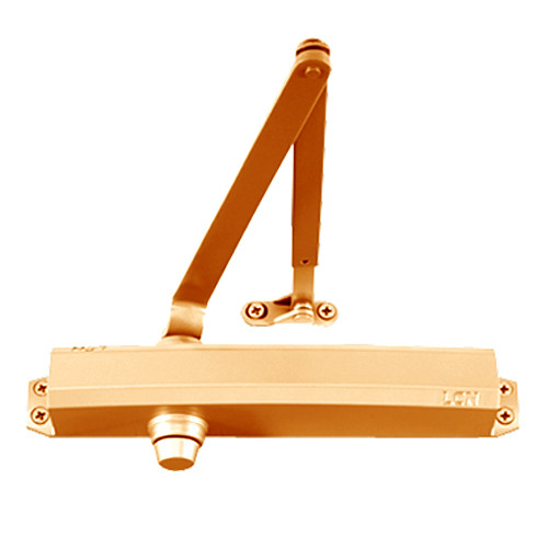 1450-EDA-w-62G-STAT LCN Surface Mount Door Closer with Extra Duty Arm and Thick Hub Shoe in Statuary Finish