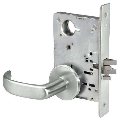 PBR8828FL-618 Yale 8800FL Series Non-Keyed Mortise Exit Locks with Pacific Beach Lever in Bright Nickel