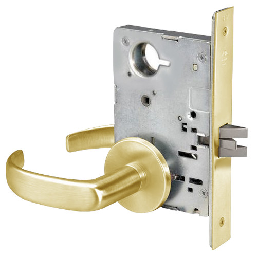 PBR8862FL-605 Yale 8800FL Series Non-Keyed Mortise Bathroom Locks with Pacific Beach Lever in Bright Brass