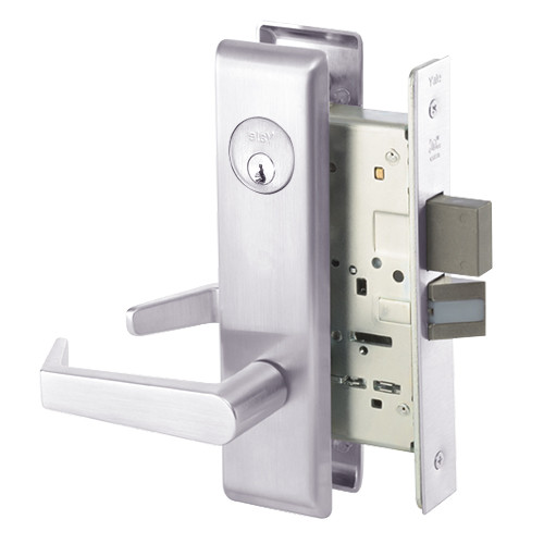 AUCN8811-2FL-629 Yale 8800FL Series Double Cylinder Mortise Classroom Deadbolt Locks with Augusta Lever in Bright Stainless Steel