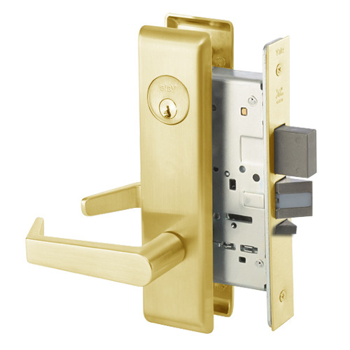 AUCN8812-2FL-605 Yale 8800FL Series Double Cylinder Mortise Classroom Security Deadbolt Locks with Augusta Lever in Bright Brass