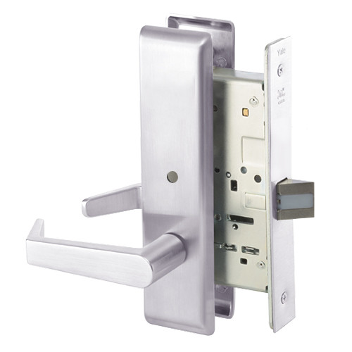 AUCN8862FL-629 Yale 8800FL Series Non-Keyed Mortise Bathroom Locks with Augusta Lever in Bright Stainless Steel AUCN8862FL-629 Yale 8800FL Series Non-Keyed Mortise Bathroom Locks with Augusta Lever in Bright Stainless Steel
