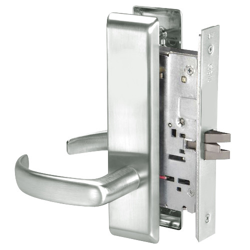 PBCN8801FL-618 Yale 8800FL Series Non-Keyed Mortise Passage Locks with Pacific Beach Lever in Bright Nickel