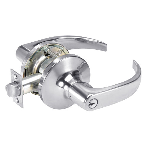 PB5405LN-625 Yale 5400LN Series Single Cylinder Storeroom or Closet Cylindrical Lock with Pacific Beach Lever in Bright Chrome