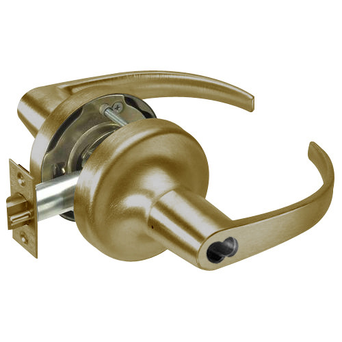 B-PB5305LN-609 Yale 5300LN Series Single Cylinder Storeroom or Closet Cylindrical Lock with Pacific Beach Lever Prepped for SFIC in Antique Brass