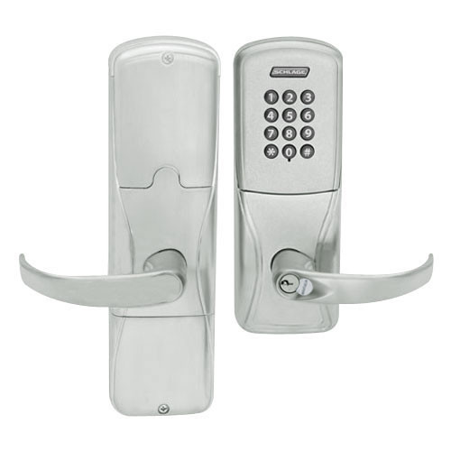 AD200-MD-60-KP-SPA-RD-619 Schlage Apartment Mortise Deadbolt Keypad Lock with Sparta Lever in Satin Nickel